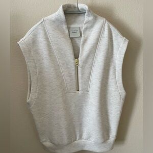 Varley ivory marl Loretta half-zip double soft Sleeveless Zip-Up Top size small